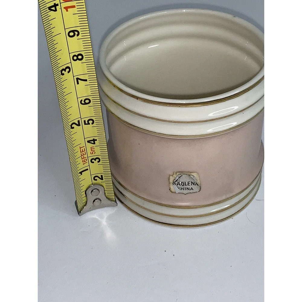 Vtg Fransiscan Canister Pottery Kaolena Vanity / Tea Pink Covered Jar 4.5